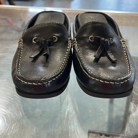 Eddie Bauer Leather mule shoes women’s size 6M Navy Blue Great preowned shape - Picture 14 of 16